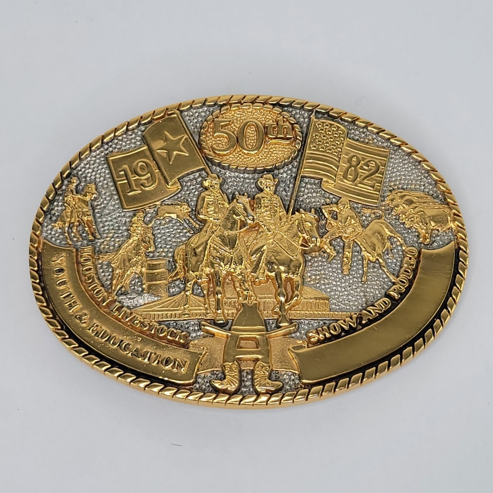 Houston Livestock Show Rodeo 50th Anniv. Buckle